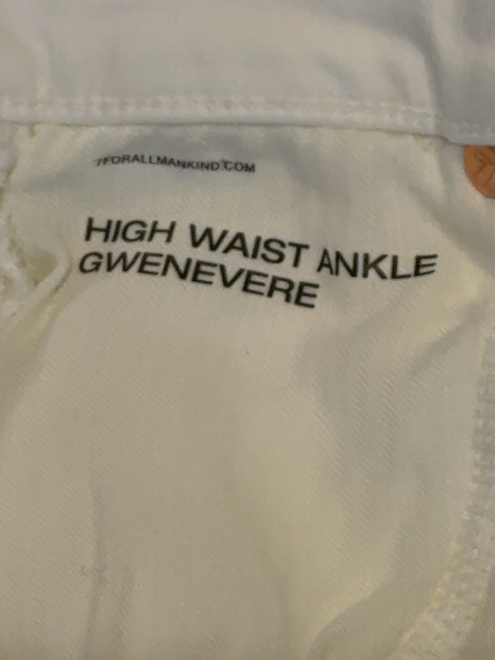 7 For All Mankind White High Waist Ankle Gwenevere, Size 23, NWT - Picture 3 of 10
